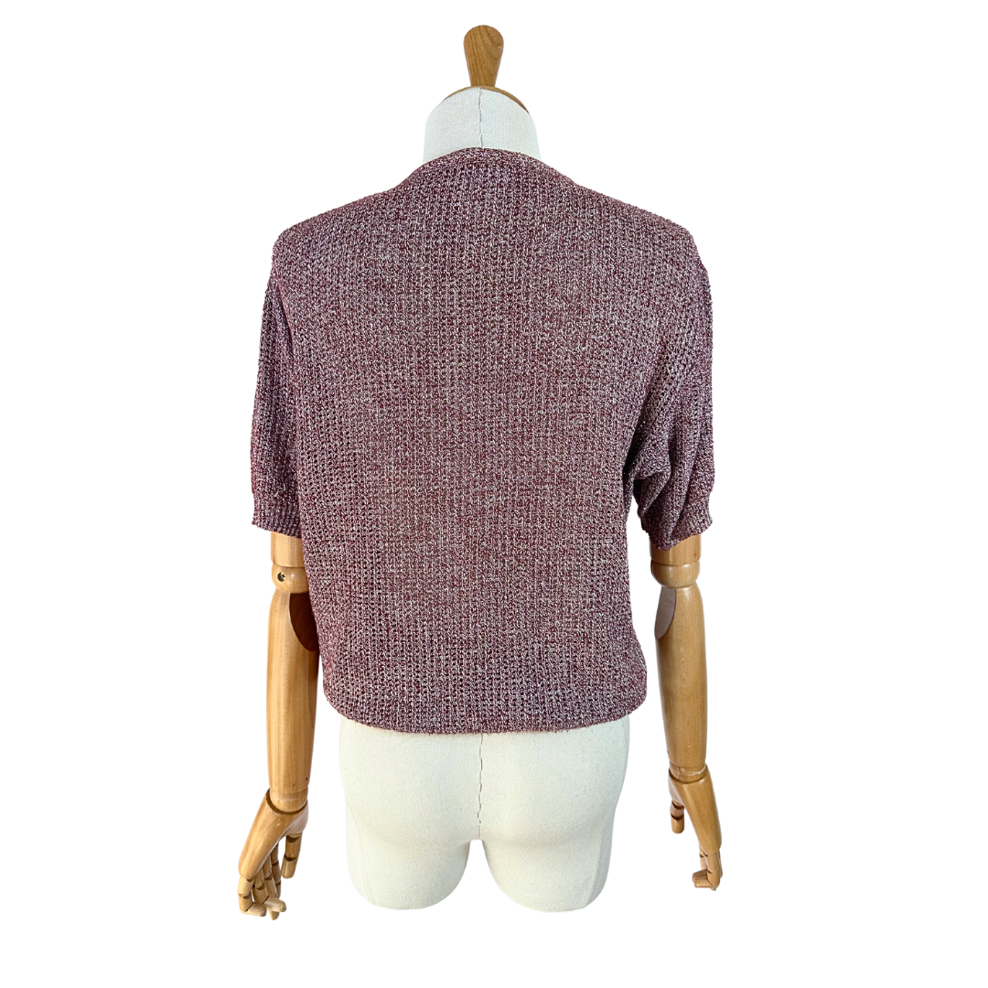 Maroon vintage knitted top - S