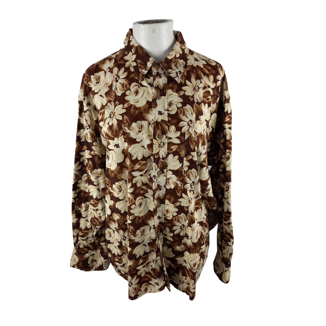 Vintage floral longsleeve shirt - M/L
