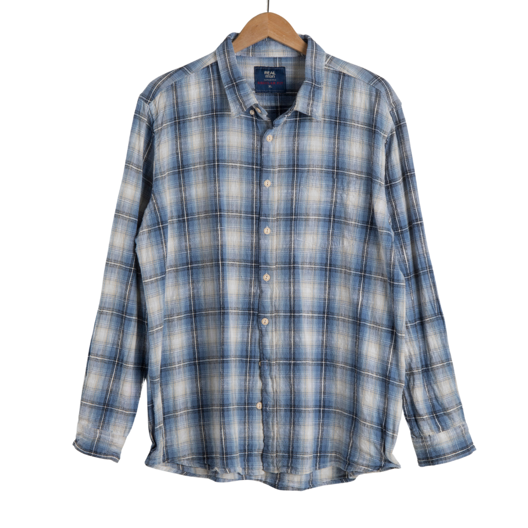 Plaid cotton longsleeve shirt - XL