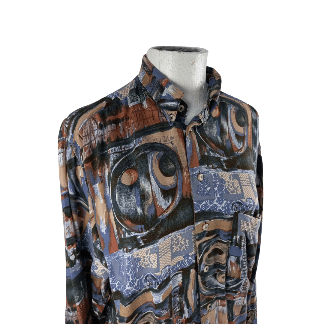 Vintage printed longsleeve shirt - M