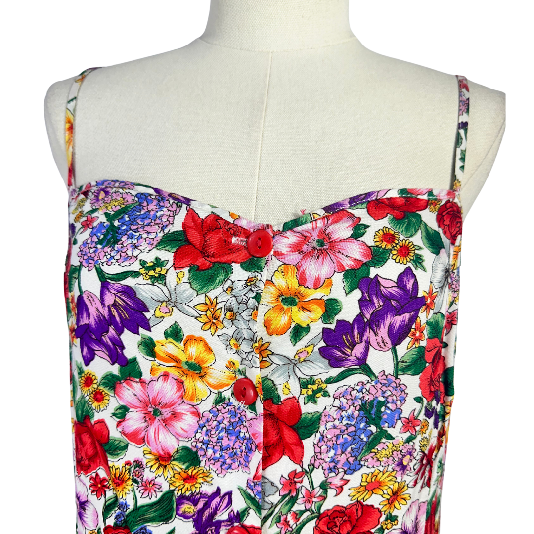 Floral spaghetti strap playsuit - S/M