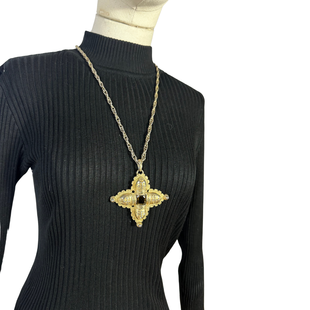 Mock neck silk knit top - M