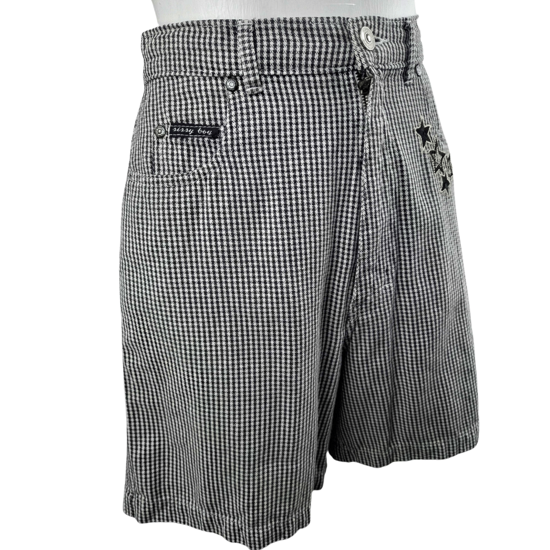 Vintage houndstooth high waisted shorts - M