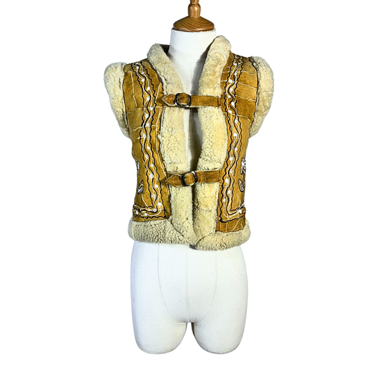 Vintage shearling and suede jacket - XS