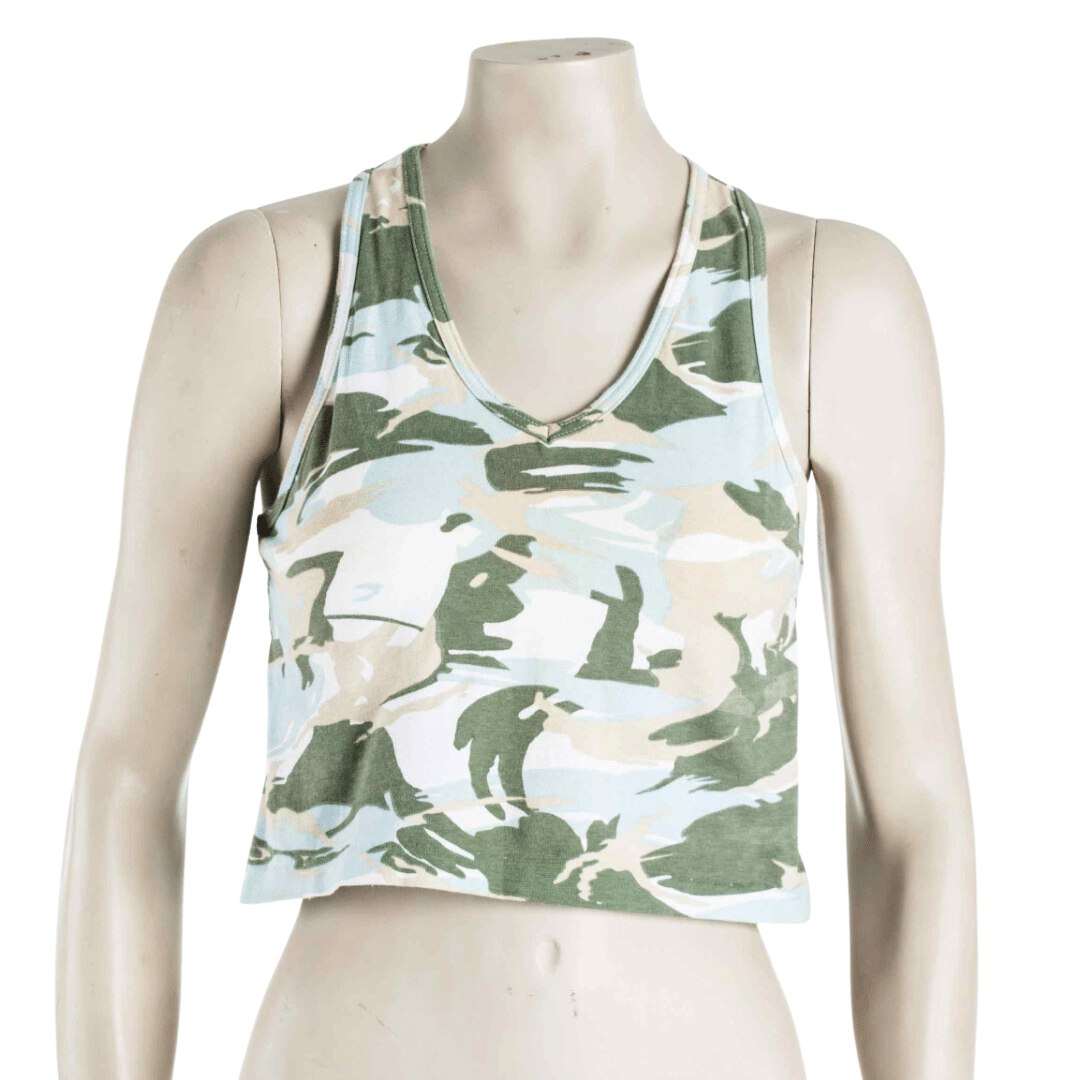 Camouflage sleeveless cropped top - S/M