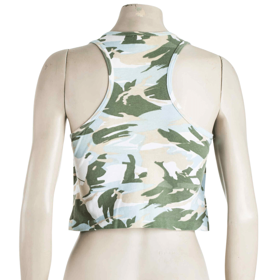 Camouflage sleeveless cropped top - S/M