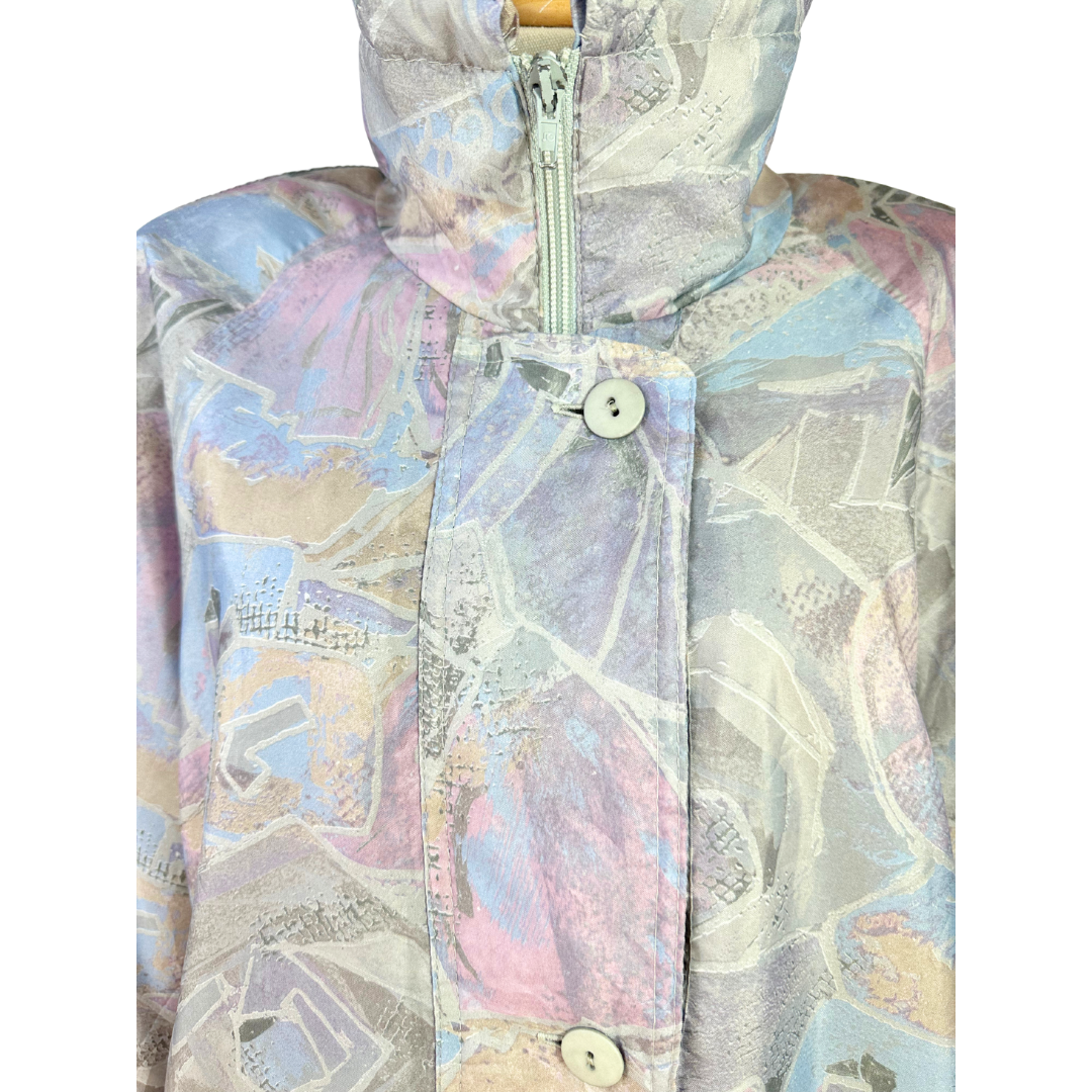 Vintage abstract print windbreaker jacket - 2XL