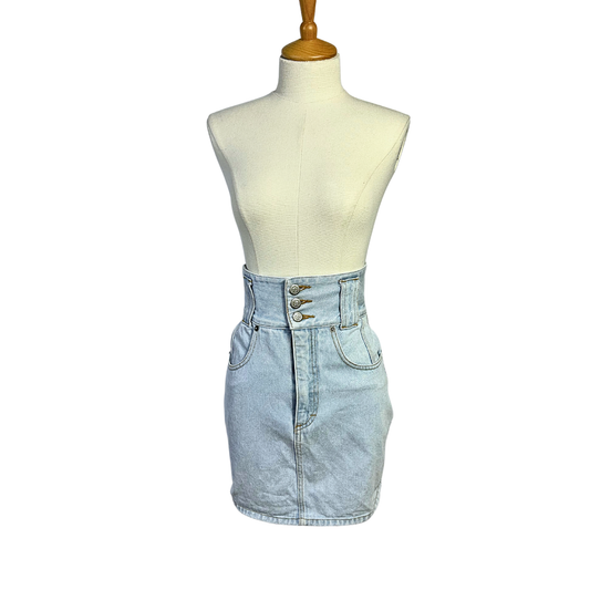 Vintage high waist denim pencil skirt - S