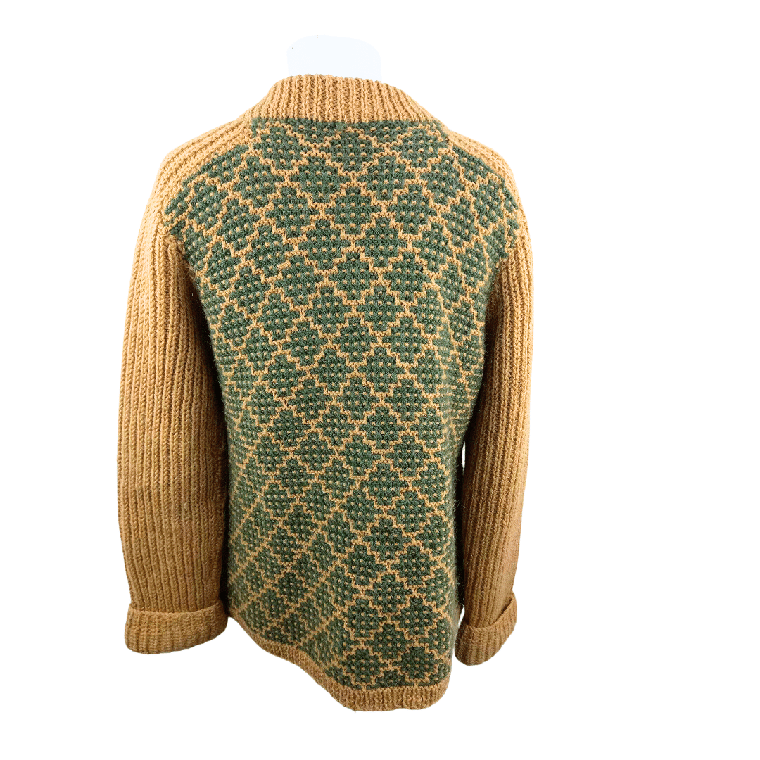 Diamond pattern knitted cardigan - M