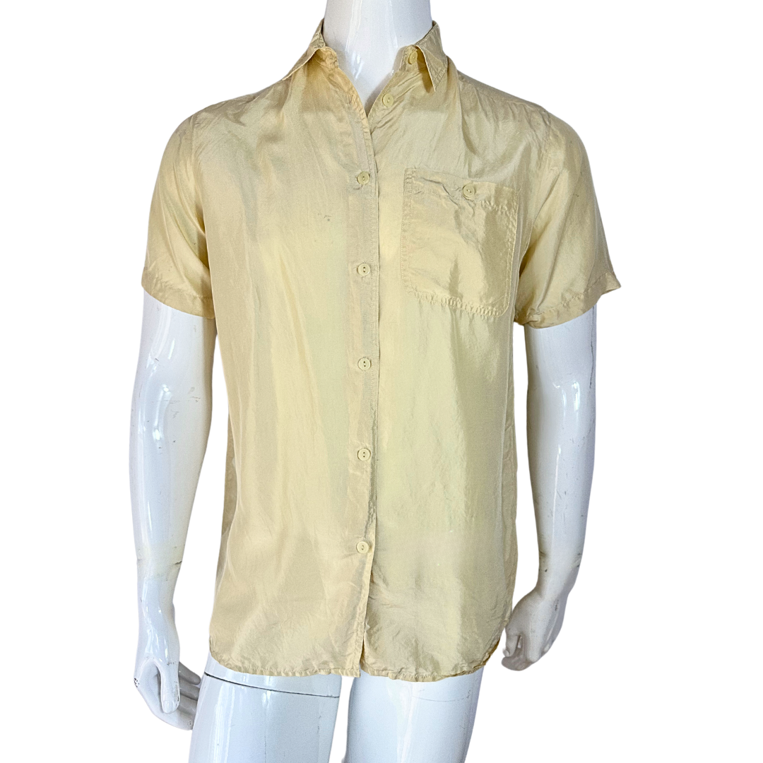 Cream vintage silk shirt - S