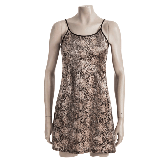 90s snake print spaghetti strap dress - M