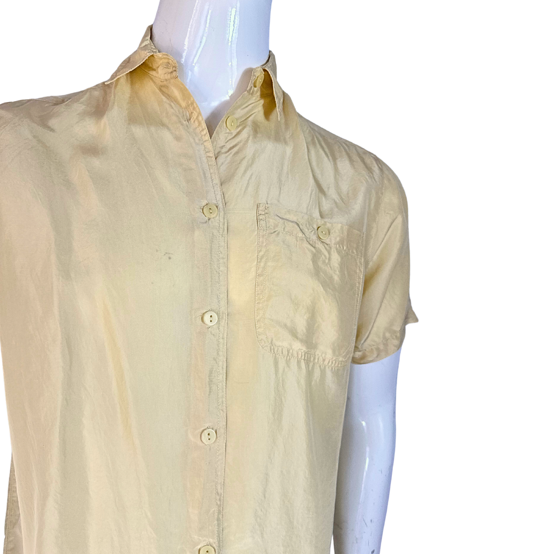 Cream vintage silk shirt - S