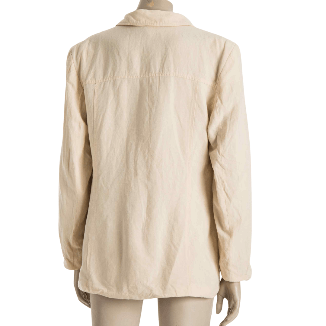 Linen-blend jacket with pockets - L