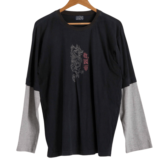 Dragon print longsleeve t-shirt - L