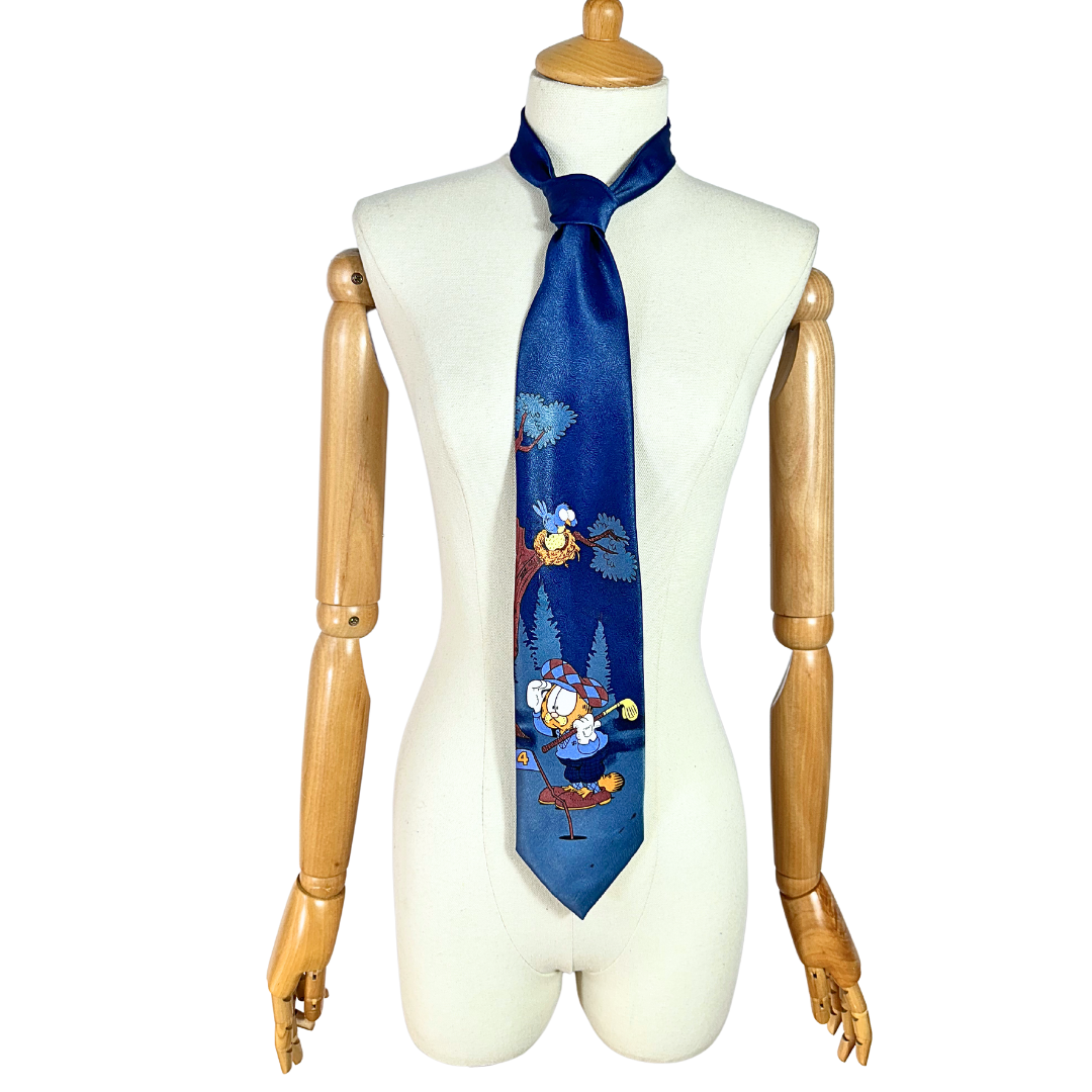 Blue Garfield necktie