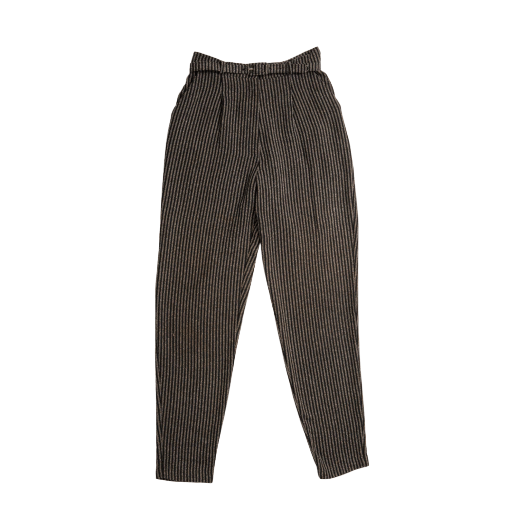 Striped high waisted tapered pants - M