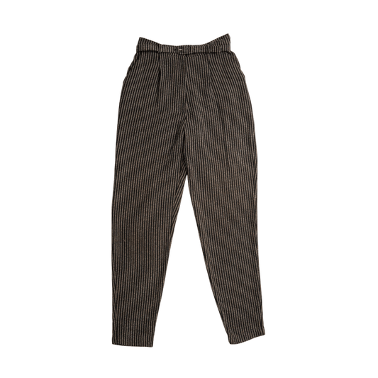 Striped high-waisted tapered pants - M