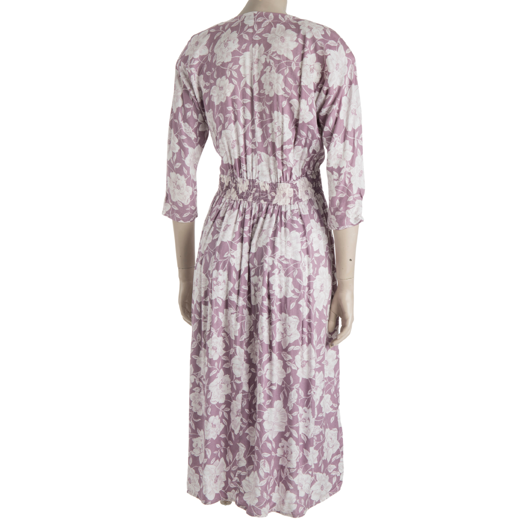 Vintage floral vneck maxi dress - M