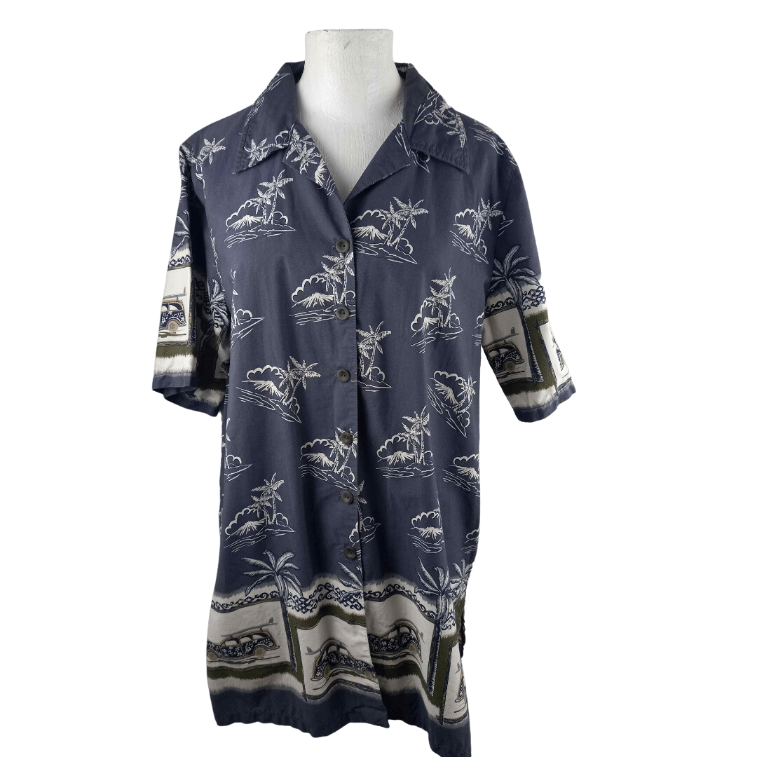 Tropical print shortsleeve shirt - M/L
