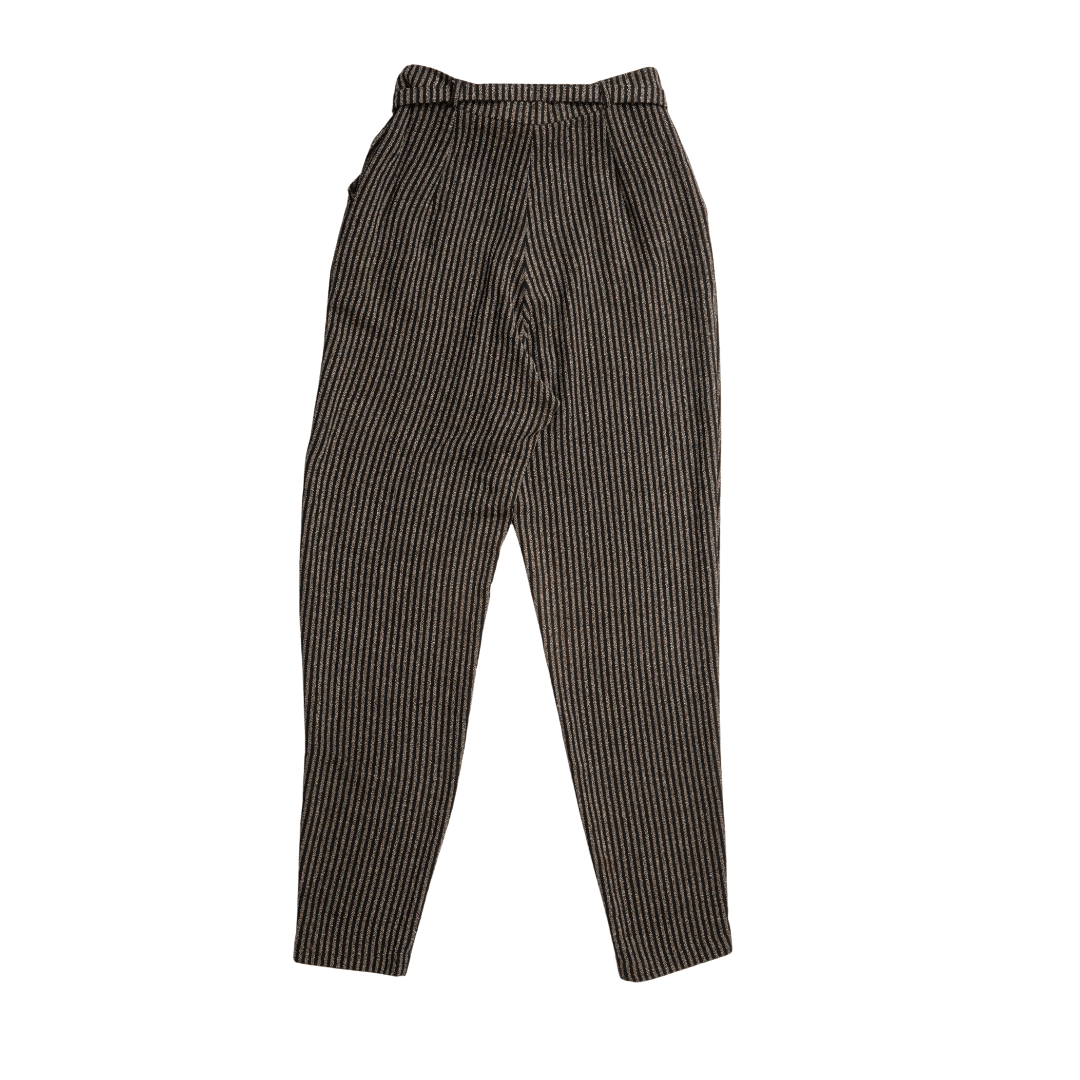Striped high waisted tapered pants - M