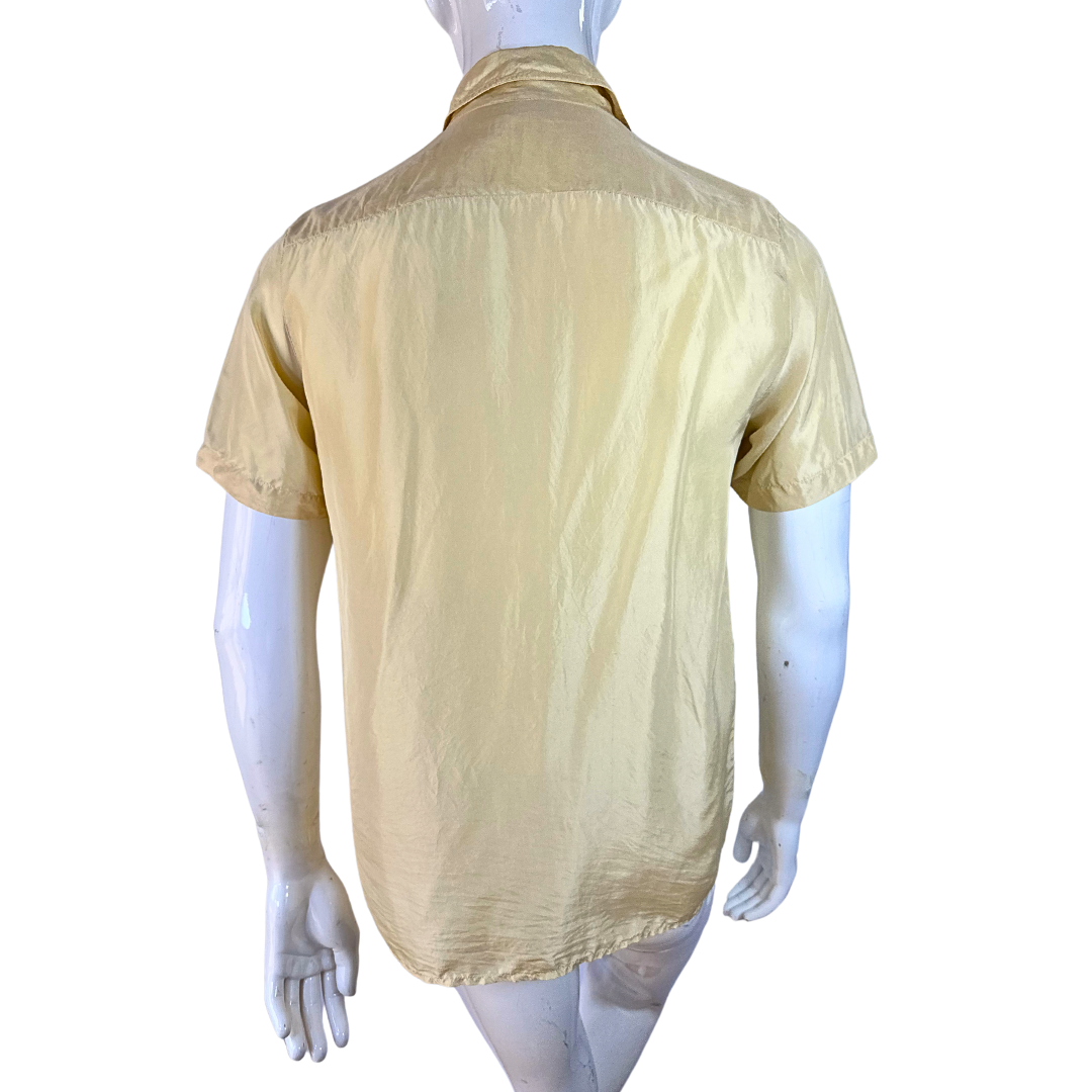 Cream vintage silk shirt - S