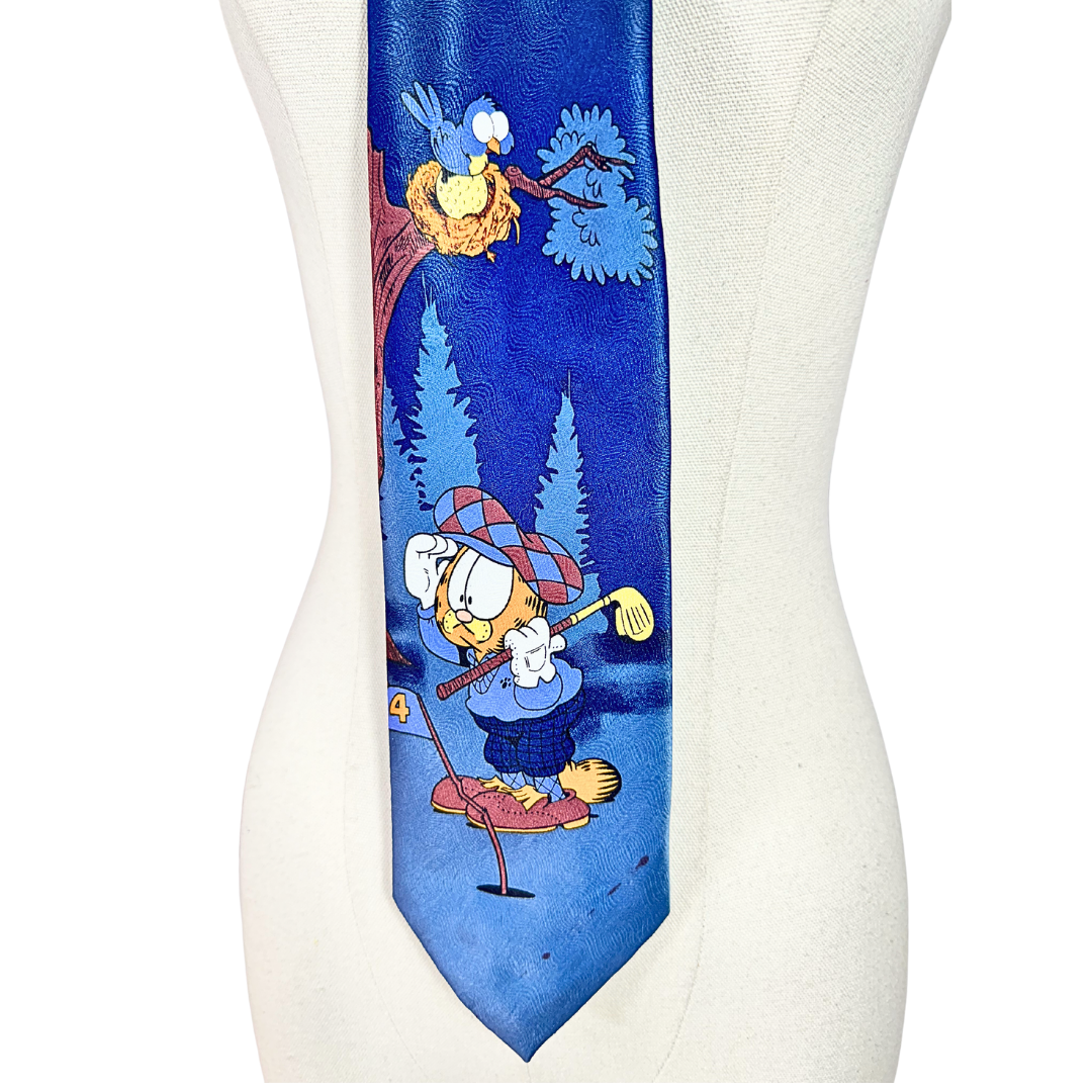 Blue Garfield necktie