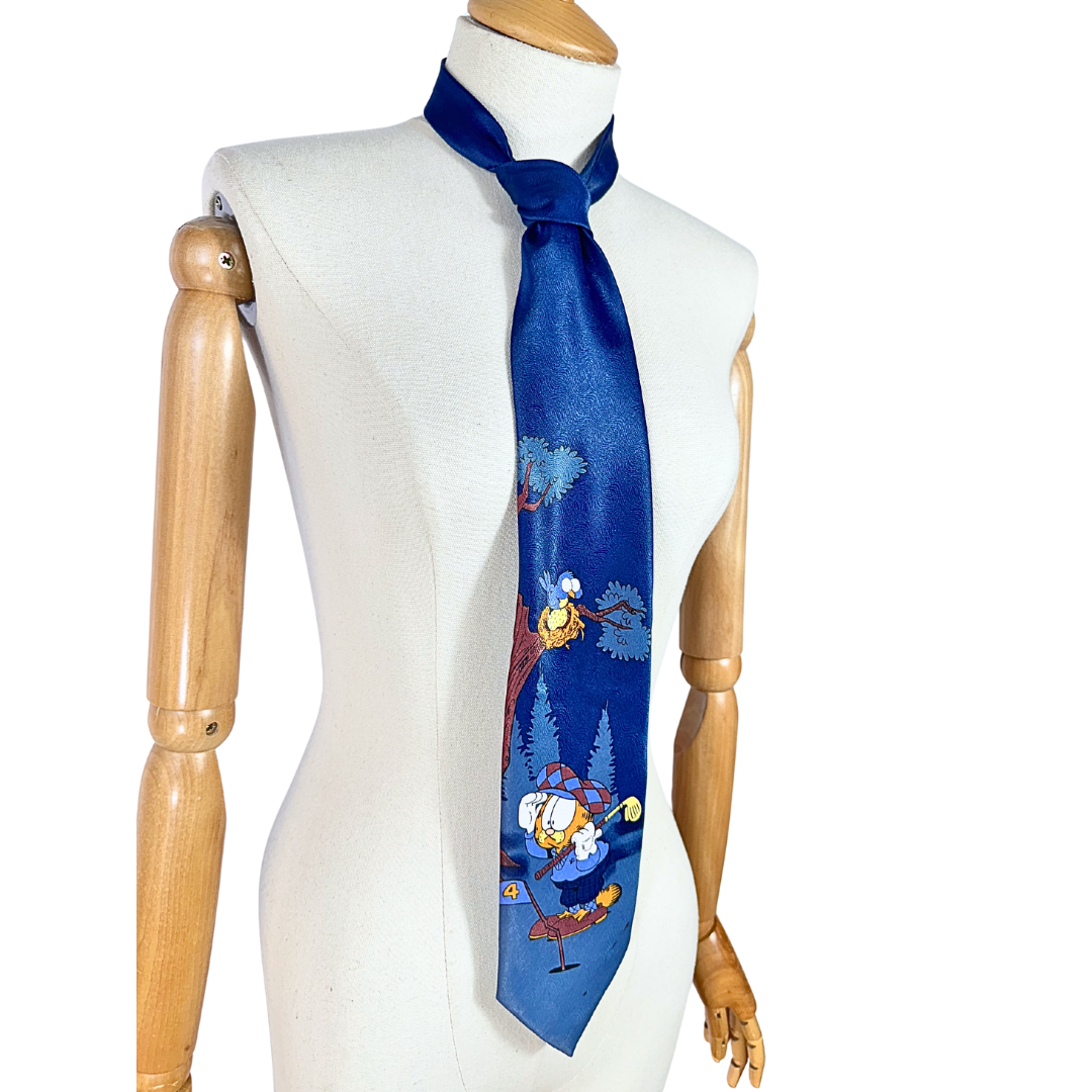 Blue Garfield necktie