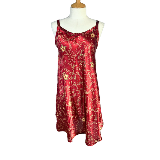 90s floral spaghetti strap mini dress - S/M