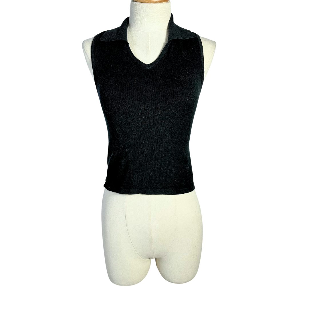 Black collared knit - S