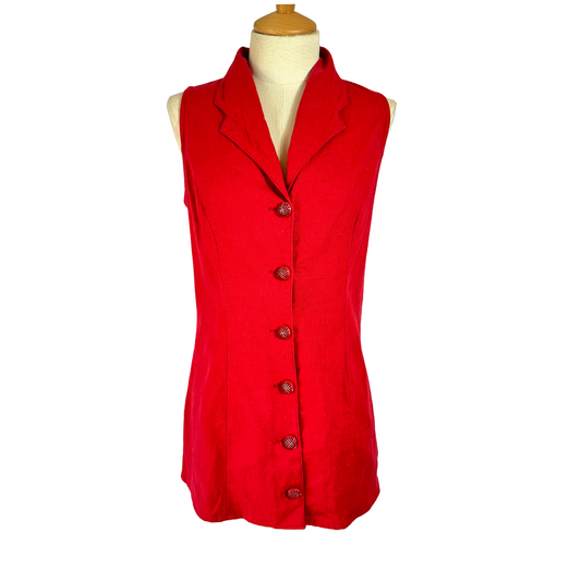 Red 90s sleeveless top - M