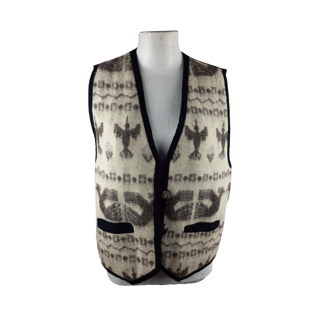 Printed wool-blend waistcoat - M/L