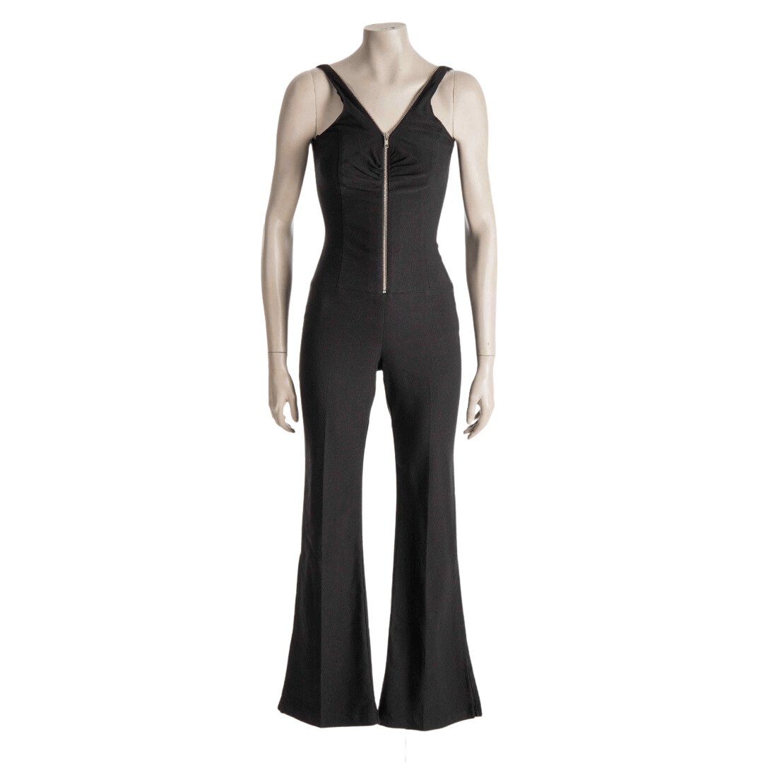 Flared jumpsuit with front and back zip - XS