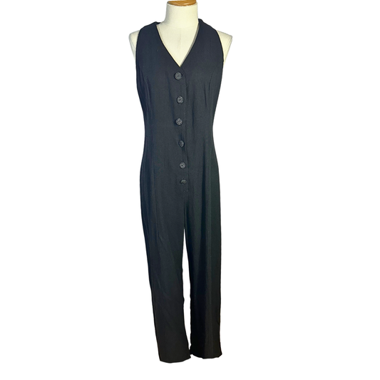 Black wide leg jumpsuit - M