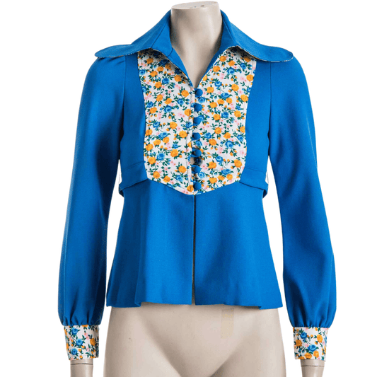 70s Miss Mod floral shirt - S