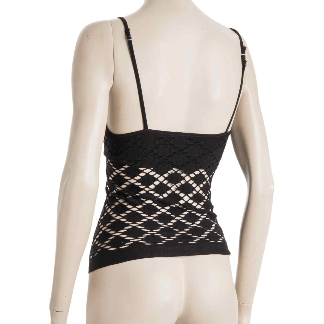 Spaghetti strap fitted see-through top - XS/S