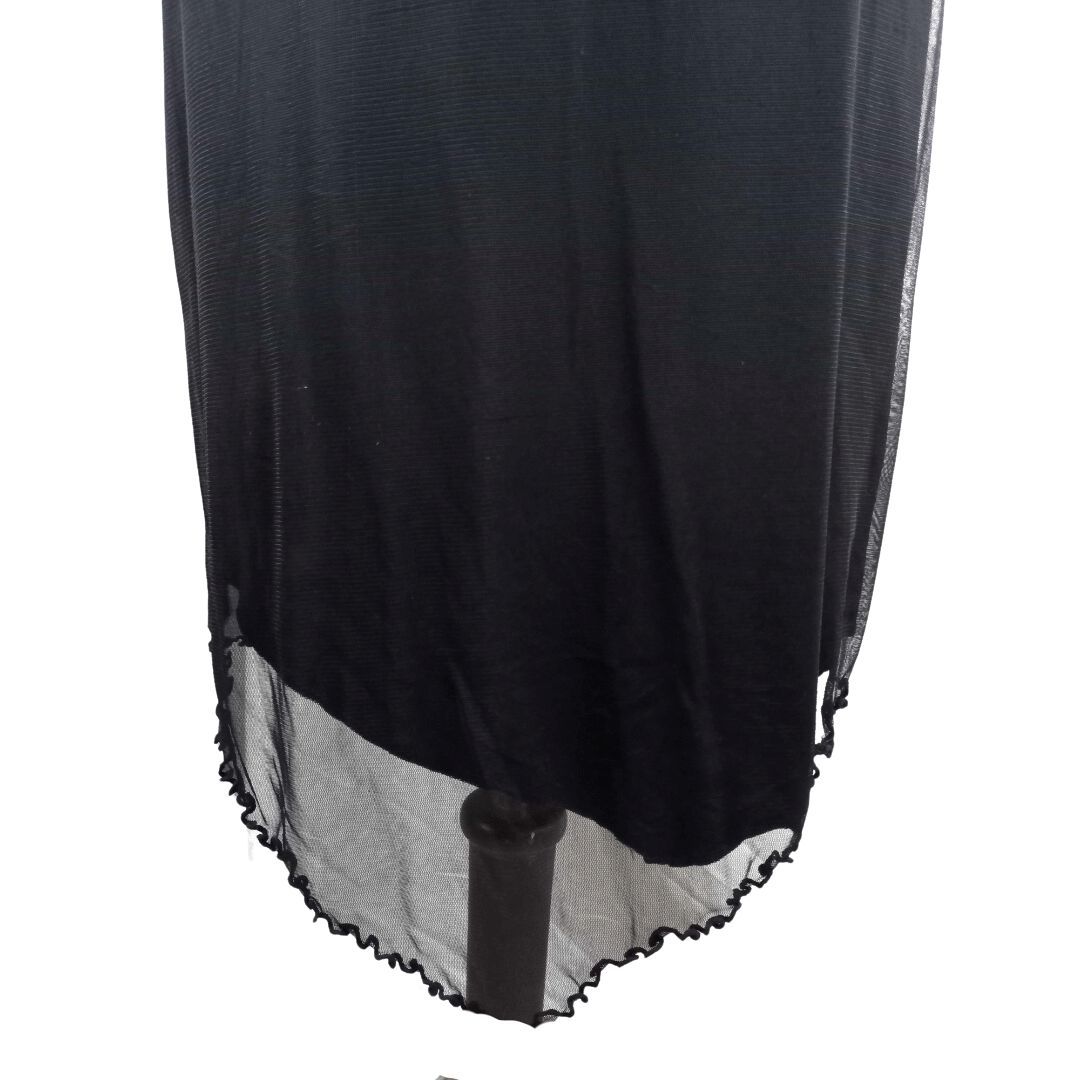 Spaghetti strap mesh dress with print - XL