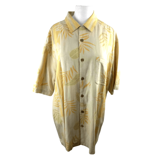 Yellow leaves print shirt - L