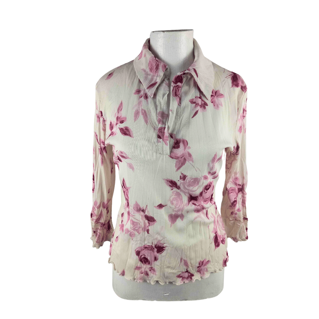 Floral three-quarter shirt - M/L