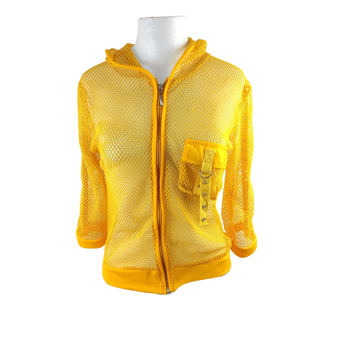 Yellow Fishnet Hoodie - XS/S