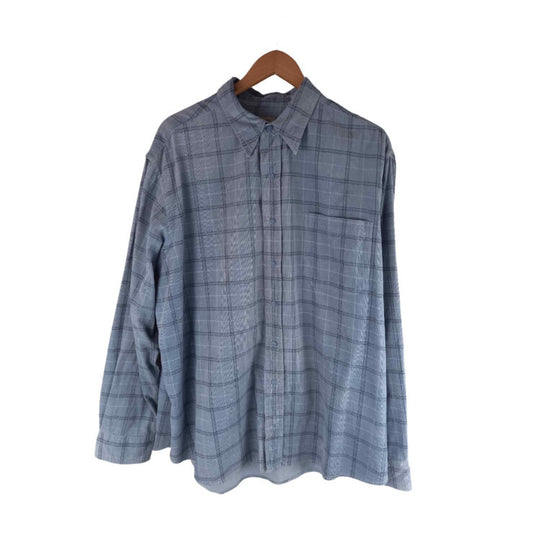 Blue check corduroy vintage shirt- 2XL
