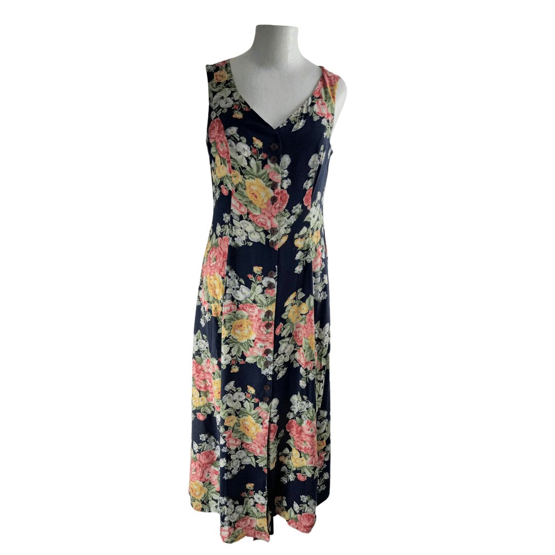 Vintage floral maxi dress - S