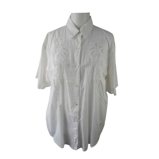Vintage embroided, beaded and sheer shirt- M