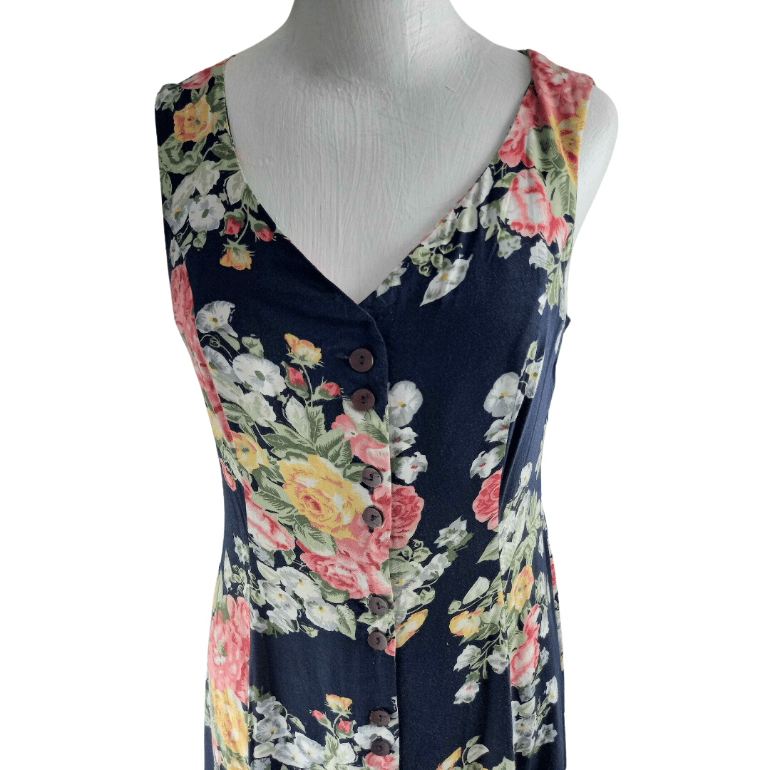 Vintage floral maxi dress - S
