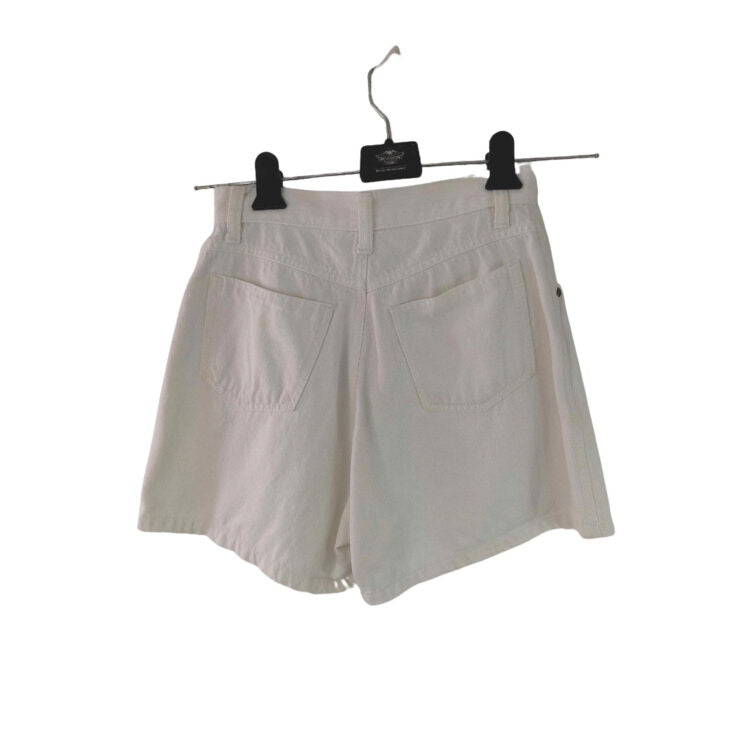 White high waisted denim shorts- M